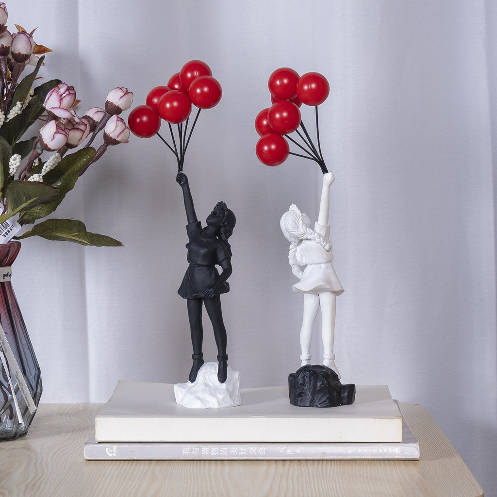 Little Girl With Balloon Art Sculpture Living Room Decorations Decoration Resin - 𝓢𝓱𝓸𝓹𝓵𝓮𝓬𝔂