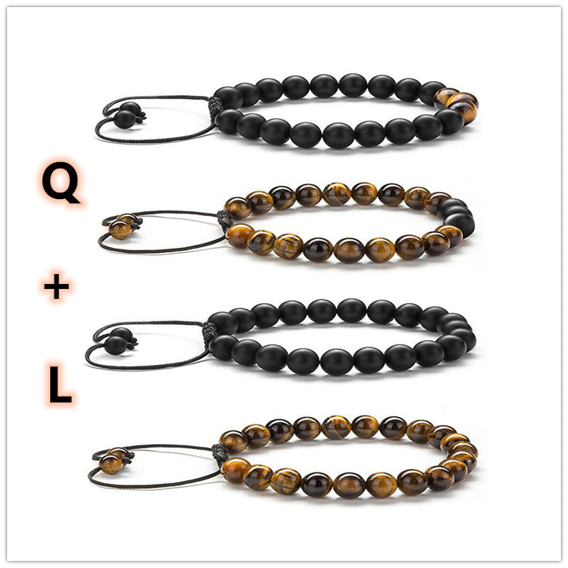 Tiger Eye Couple Bracelets Matte Black Agate Beads Bracelet - 𝓢𝓱𝓸𝓹𝓵𝓮𝓬𝔂