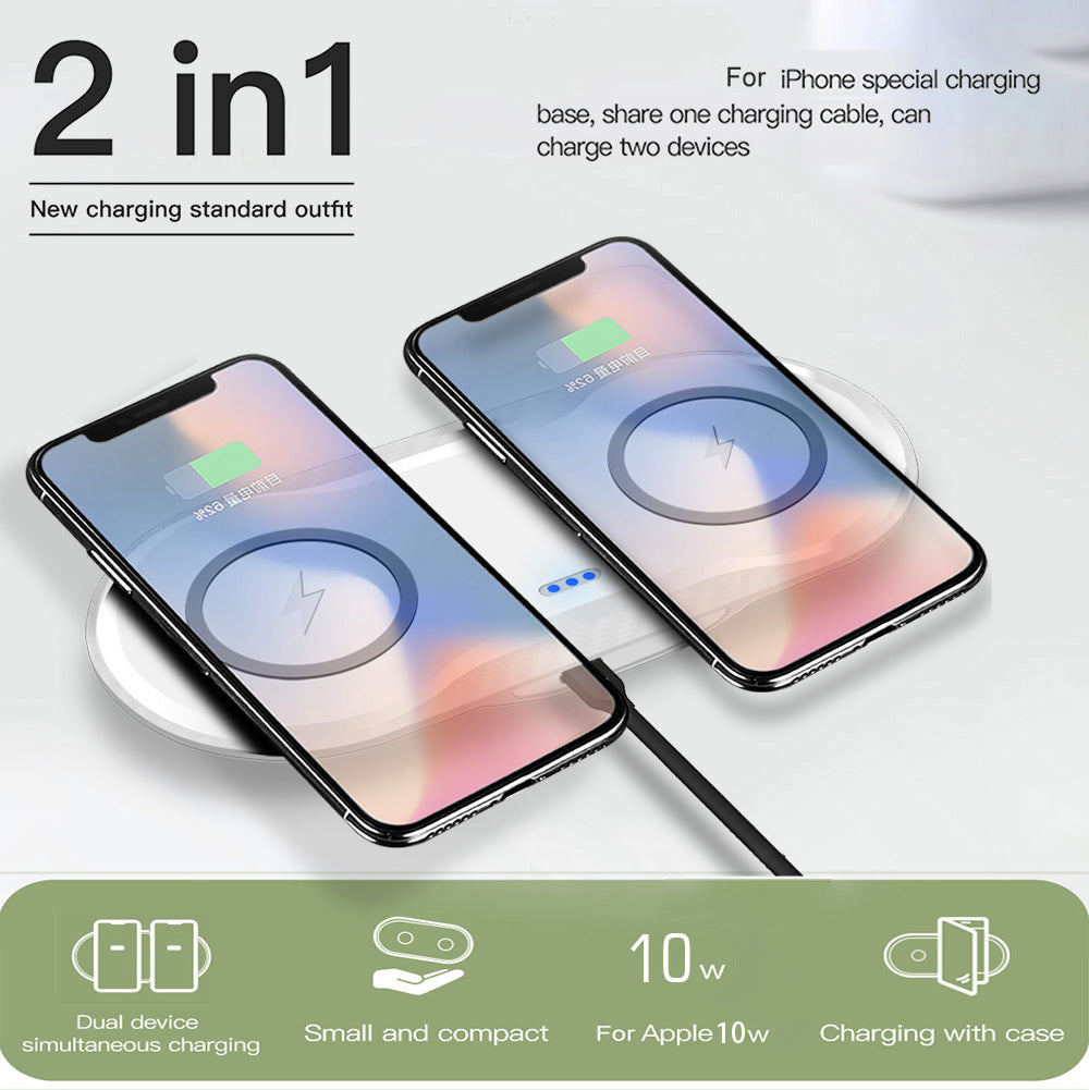 Wireless Charger Dual Mobile Phone Charger - 𝓢𝓱𝓸𝓹𝓵𝓮𝓬𝔂