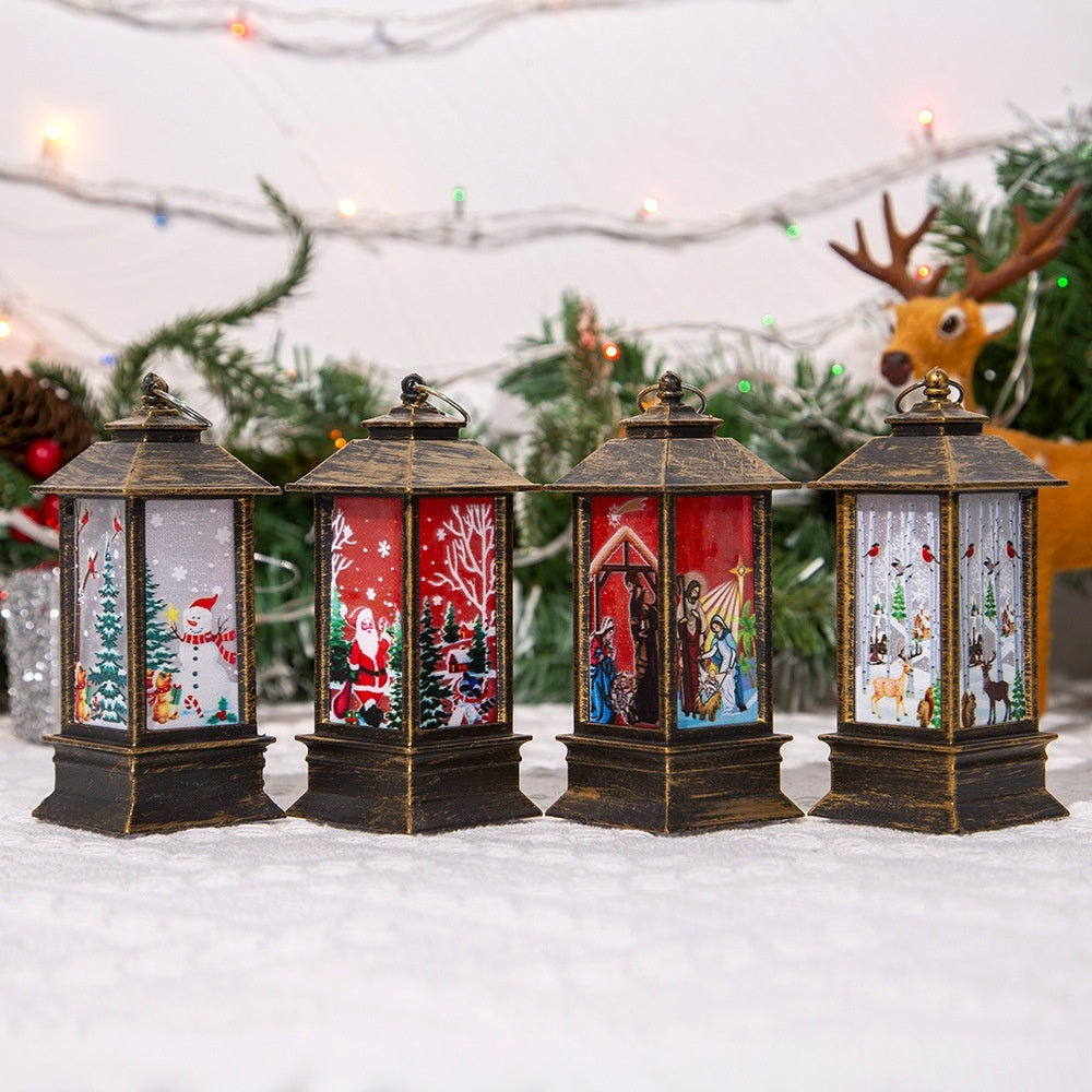 Christmas Portable Oil Lamp Santa Claus LED Night Lights Battery Powered Indoor Outdoor Hanging Lanterns Festive Party Decoration - 𝓢𝓱𝓸𝓹𝓵𝓮𝓬𝔂