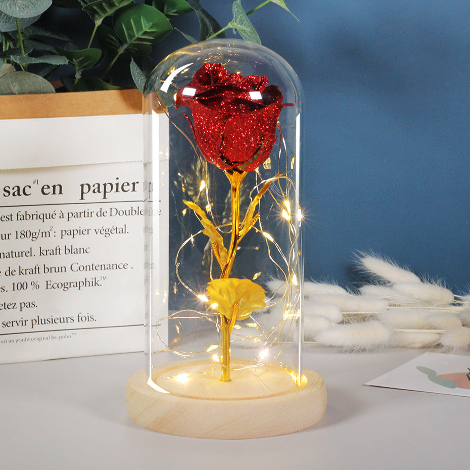 Valentines Day Gift  For Girlfriend Eternal Rose Flowers LED Light In Glass Cover Day Wedding Decoration Favors Mother Day Female Gift  Gift - 𝓢𝓱𝓸𝓹𝓵𝓮𝓬𝔂