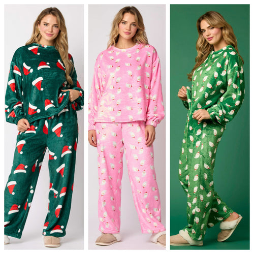 2024 Casual Flannel Pajama Sets For Women 2 Piece Cute Long Sleeve Matching Lounge Shirts Sets Santa Claus Pajamas Homewear - 𝓢𝓱𝓸𝓹𝓵𝓮𝓬𝔂