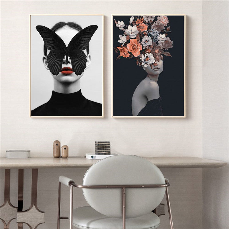 Modern Living Room Home Decor Painting Abstract Floral Character Art Canvas Poster - 𝓢𝓱𝓸𝓹𝓵𝓮𝓬𝔂