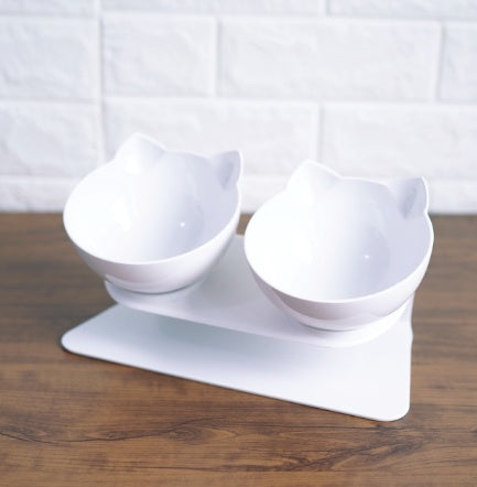 New Inclined Food Cat Ear Oblique Mouth Transparent Single Pet Bowl - 𝓢𝓱𝓸𝓹𝓵𝓮𝓬𝔂