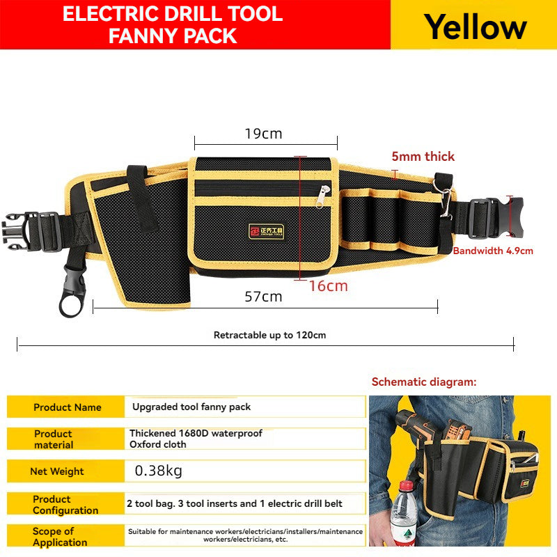 Electrician Tool Kit Special Portable Small Waist Bag Canvas Sturdy And Durable Waist Bag Belt Multi-function Storage And Repair Bag - 𝓢𝓱𝓸𝓹𝓵𝓮𝓬𝔂