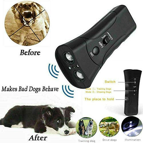 New Dog Repeller Ultrasound Pet Training Anti Barking Control Devices 3 in 1 Stop Bark Deterrents Trainer - 𝓢𝓱𝓸𝓹𝓵𝓮𝓬𝔂