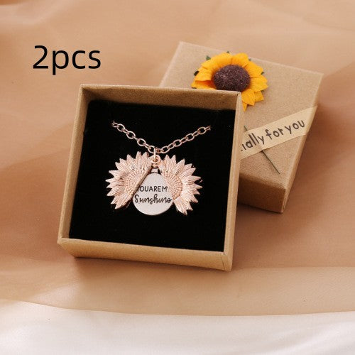 You Are My Sunshine Sunflower Necklace Women Men - 𝓢𝓱𝓸𝓹𝓵𝓮𝓬𝔂