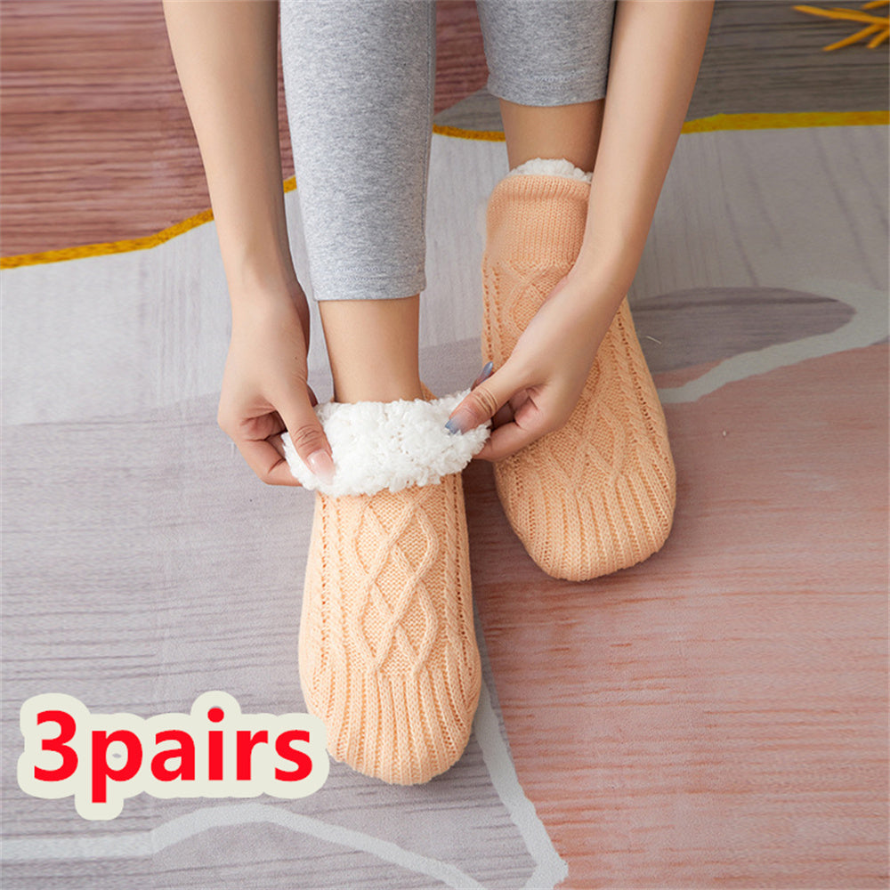 Winter Woolen Socks Women Thicken Warm Home Bedroom Socks Slippers Men Non-slip Foot Warmer Snow Socks Calcetines Mujer - 𝓢𝓱𝓸𝓹𝓵𝓮𝓬𝔂