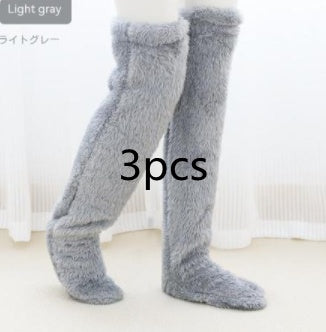 Over Knee High Fuzzy Long Socks Winter Warm Cold Leg Knee Joint Cold-proof Stockings Home Floor Sleeping Socks - 𝓢𝓱𝓸𝓹𝓵𝓮𝓬𝔂