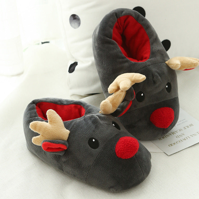 Christmas Shoes Cute Elk Home Slippers - 𝓢𝓱𝓸𝓹𝓵𝓮𝓬𝔂