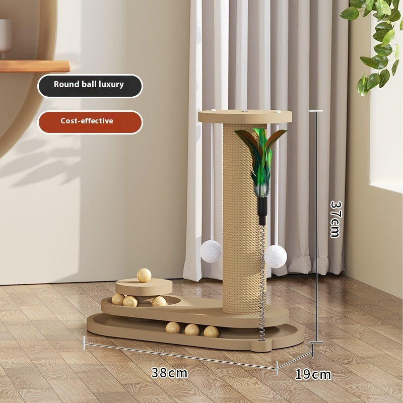 Solid Wood Cat Turntable Scratching Post Durable Toy - 𝓢𝓱𝓸𝓹𝓵𝓮𝓬𝔂