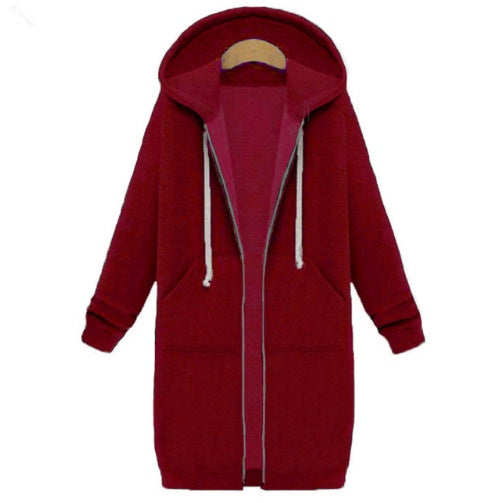 Hooded long-sleeved winter sweater women's jacket in a long thick shirt - 𝓢𝓱𝓸𝓹𝓵𝓮𝓬𝔂