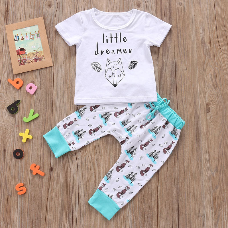 Newborn Baby Clothes Set T-shirt Tops Pants Little Boys and Girls Outfits - 𝓢𝓱𝓸𝓹𝓵𝓮𝓬𝔂