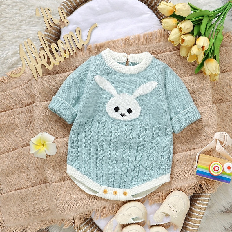 Infant Bunny Jacquard Triangle Rompers Romper - 𝓢𝓱𝓸𝓹𝓵𝓮𝓬𝔂