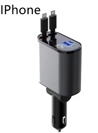 Metal Car Charger 100W Super Fast Charging Car Cigarette Lighter USB And TYPE-C Adapter - 𝓢𝓱𝓸𝓹𝓵𝓮𝓬𝔂