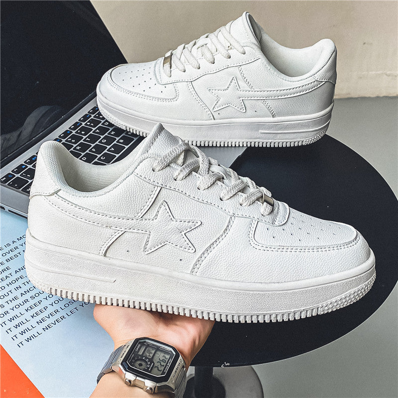 Thick Soled White Casual Sneakers For Men - 𝓢𝓱𝓸𝓹𝓵𝓮𝓬𝔂