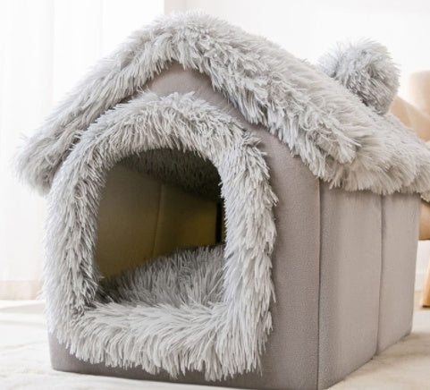 Foldable Dog House Pet Cat Bed Winter Dog Villa Sleep Kennel Removable Nest Warm Enclosed Cave Sofa Pets Supplies - 𝓢𝓱𝓸𝓹𝓵𝓮𝓬𝔂