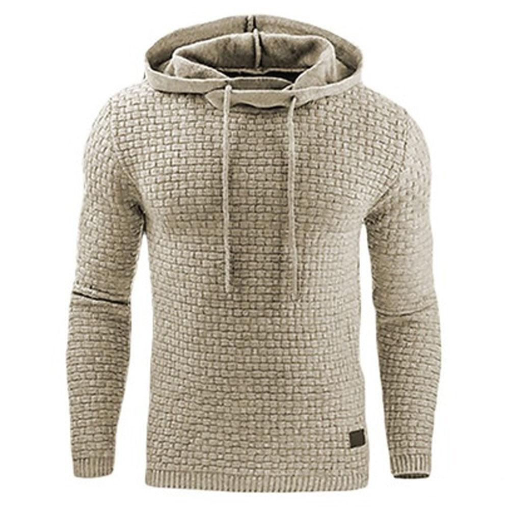 Men's Jacquard Sweater Long-sleeved Hoodie Warm Color Hooded Sweatshirt Jacket - 𝓢𝓱𝓸𝓹𝓵𝓮𝓬𝔂
