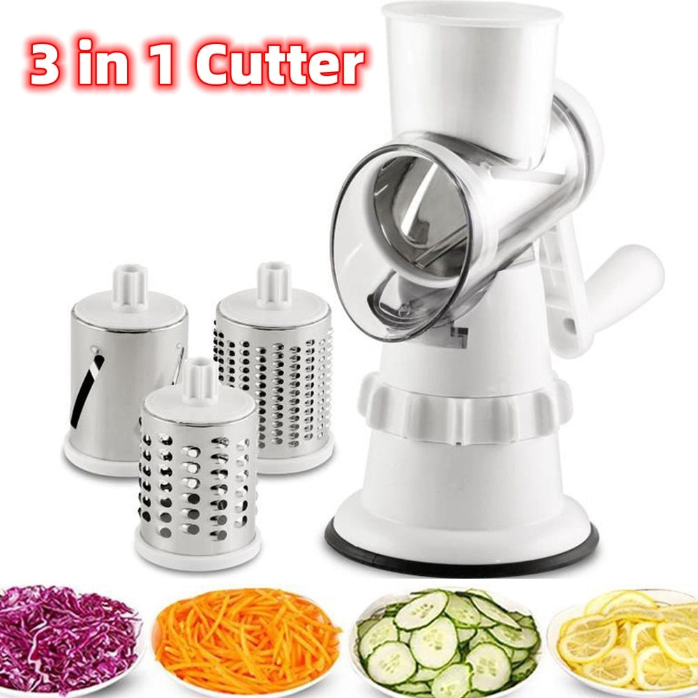 3 In 1 Vegetable Slicer Manual Kitchen Accessories Grater For Vegetable Cutter Round Chopper Mandolin Shredder Potato Home Kitchen Supplies Kitchen Gadgets - 𝓢𝓱𝓸𝓹𝓵𝓮𝓬𝔂