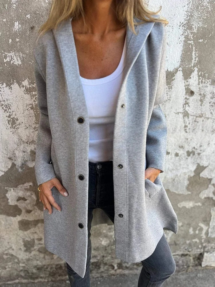 Casual Hooded Single-Breasted Cardigan Fashion Loose Solid Color Jacket Spring And Autumn Women's Clothing - 𝓢𝓱𝓸𝓹𝓵𝓮𝓬𝔂
