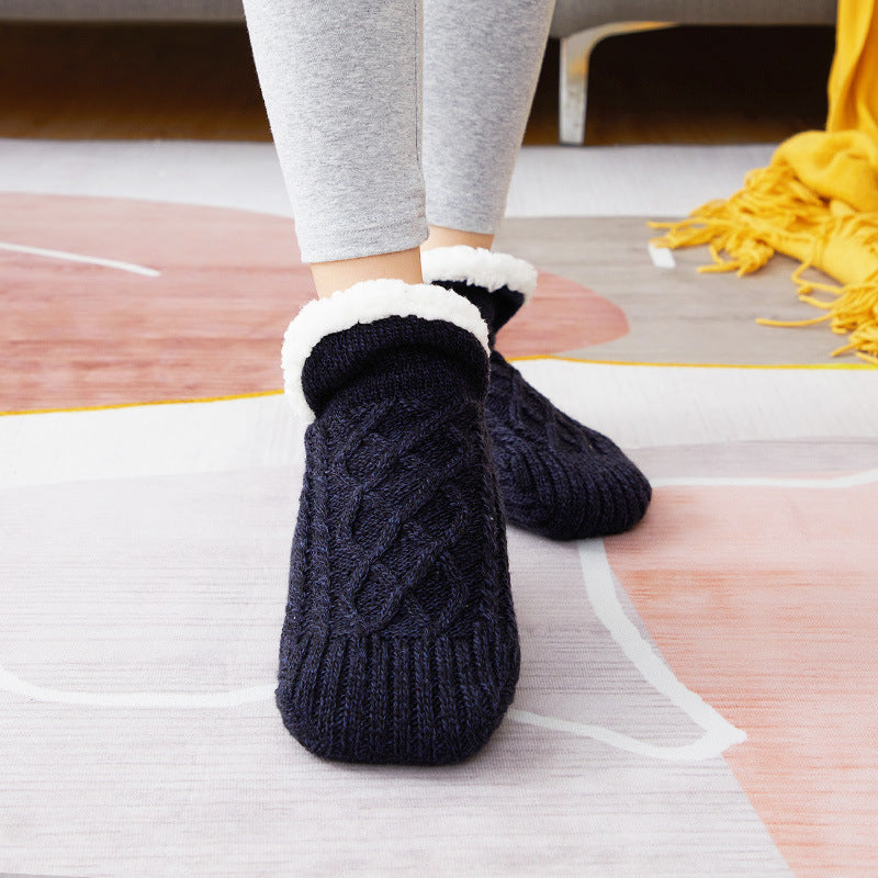 Winter Woolen Socks Women Thicken Warm Home Bedroom Socks Slippers Men Non-slip Foot Warmer Snow Socks Calcetines Mujer - 𝓢𝓱𝓸𝓹𝓵𝓮𝓬𝔂