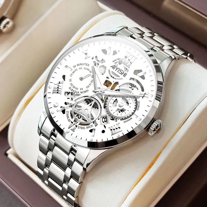Men's Automatic Non-mechanical Men's Watch Stainless Steel Waterproof - 𝓢𝓱𝓸𝓹𝓵𝓮𝓬𝔂