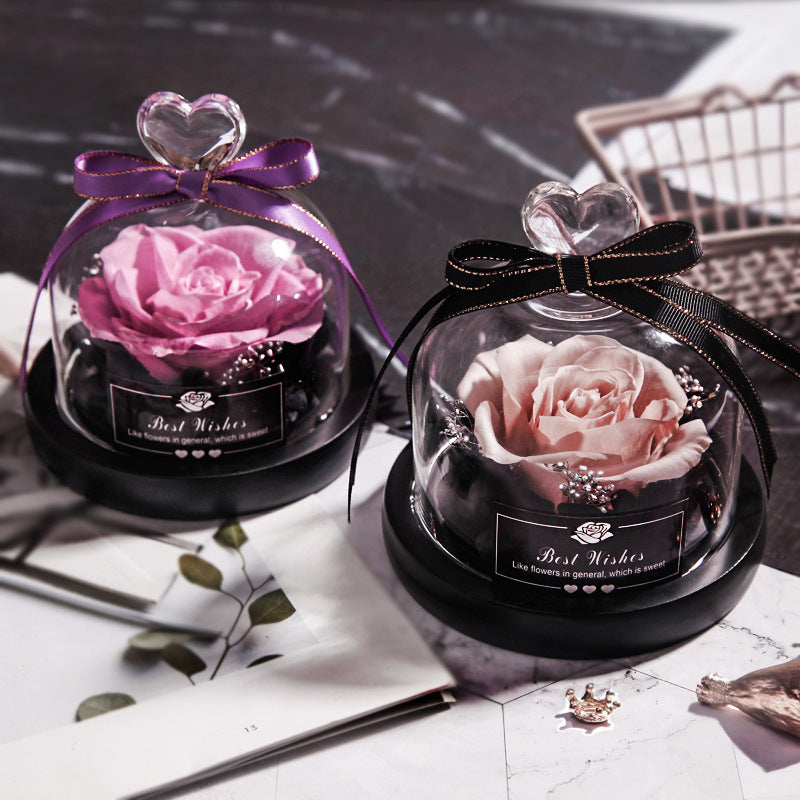 Valentine's Day Christmas Dried Flowers For Home Decor Wedding Gifts Dried Flowers Eternal Real Rose Home Decor With LED In Glass - 𝓢𝓱𝓸𝓹𝓵𝓮𝓬𝔂
