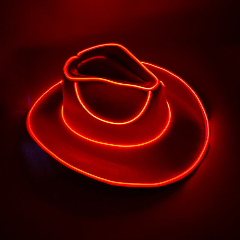 Halloween Carnival Party LED Wireless Fluorescent Colorful Cowboy Flashing Hat - 𝓢𝓱𝓸𝓹𝓵𝓮𝓬𝔂