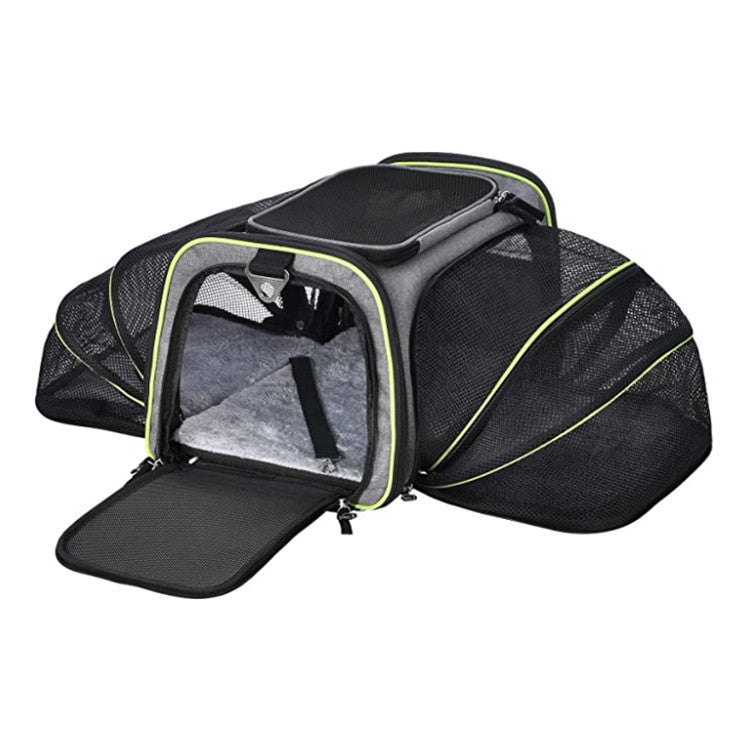 Carrier For Cat Pet Airline Approved Expandable Foldable Soft Dog Carrier Opened Doors Reflective Tapes Cat Travel Bag - 𝓢𝓱𝓸𝓹𝓵𝓮𝓬𝔂
