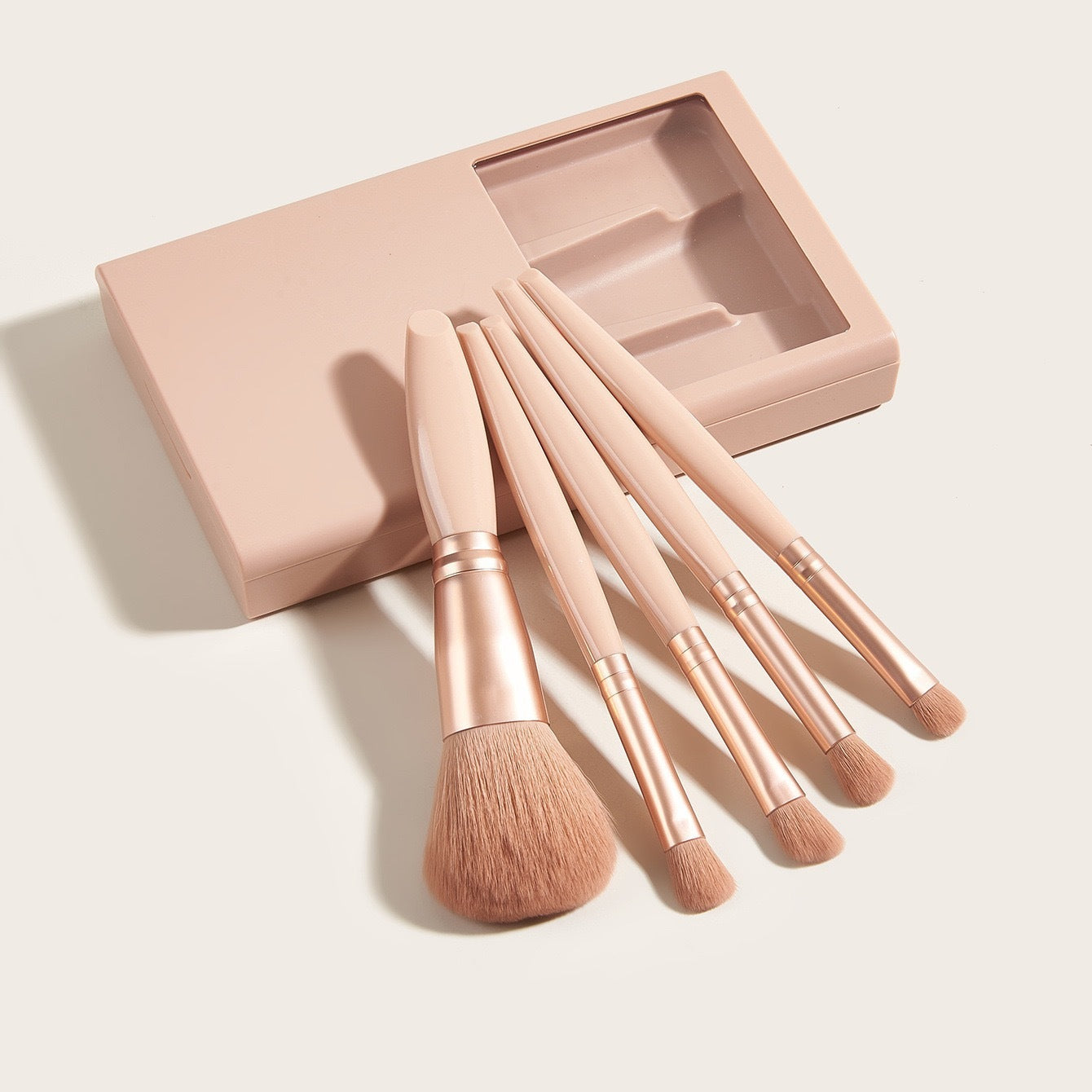 5 PCs Makeup Brushes With Mirror Travel Set - 𝓢𝓱𝓸𝓹𝓵𝓮𝓬𝔂