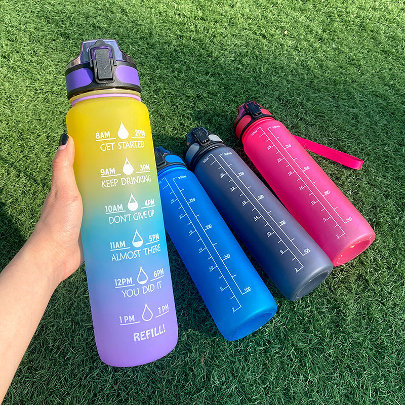 1L Tritan Water Bottle With Time Marker Bounce Cover Motivational Water Bottle Cycling Leakproof Cup For Sports Fitness Bottles - 𝓢𝓱𝓸𝓹𝓵𝓮𝓬𝔂