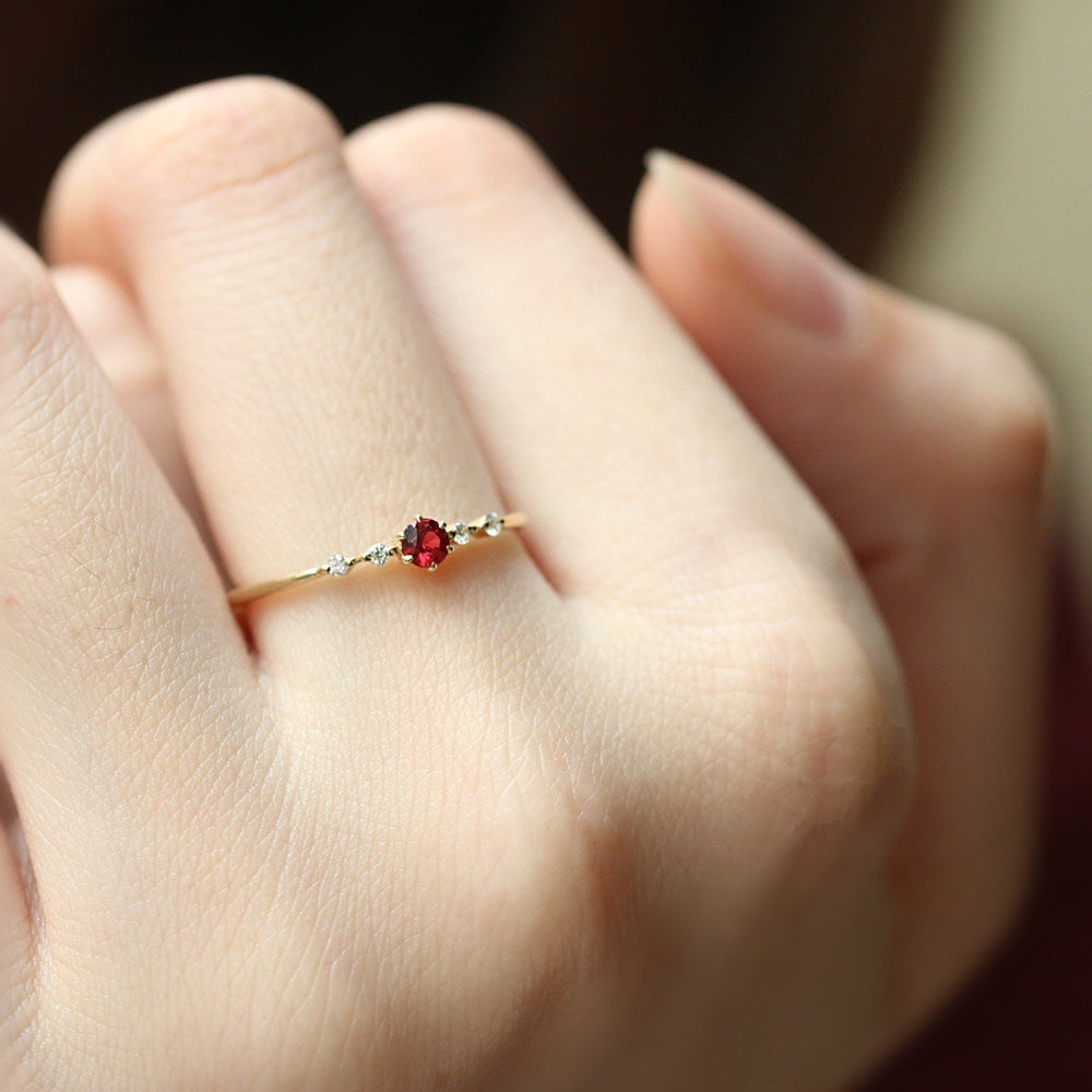 Fashionable Ruby with Diamonds Women's 16k Gold Engagement Wedding Ring - 𝓢𝓱𝓸𝓹𝓵𝓮𝓬𝔂