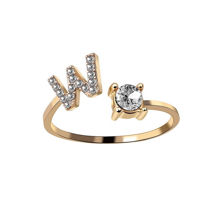 New Design Adjustable 26 Initial Letter Ring Fashion Jewelry For Women Simple Elegant Jewelry - 𝓢𝓱𝓸𝓹𝓵𝓮𝓬𝔂