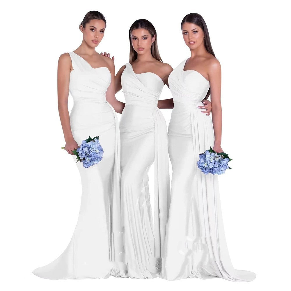Plus Size Fat MM Mermaid One Shoulder Elegant Wedding Dress - 𝓢𝓱𝓸𝓹𝓵𝓮𝓬𝔂
