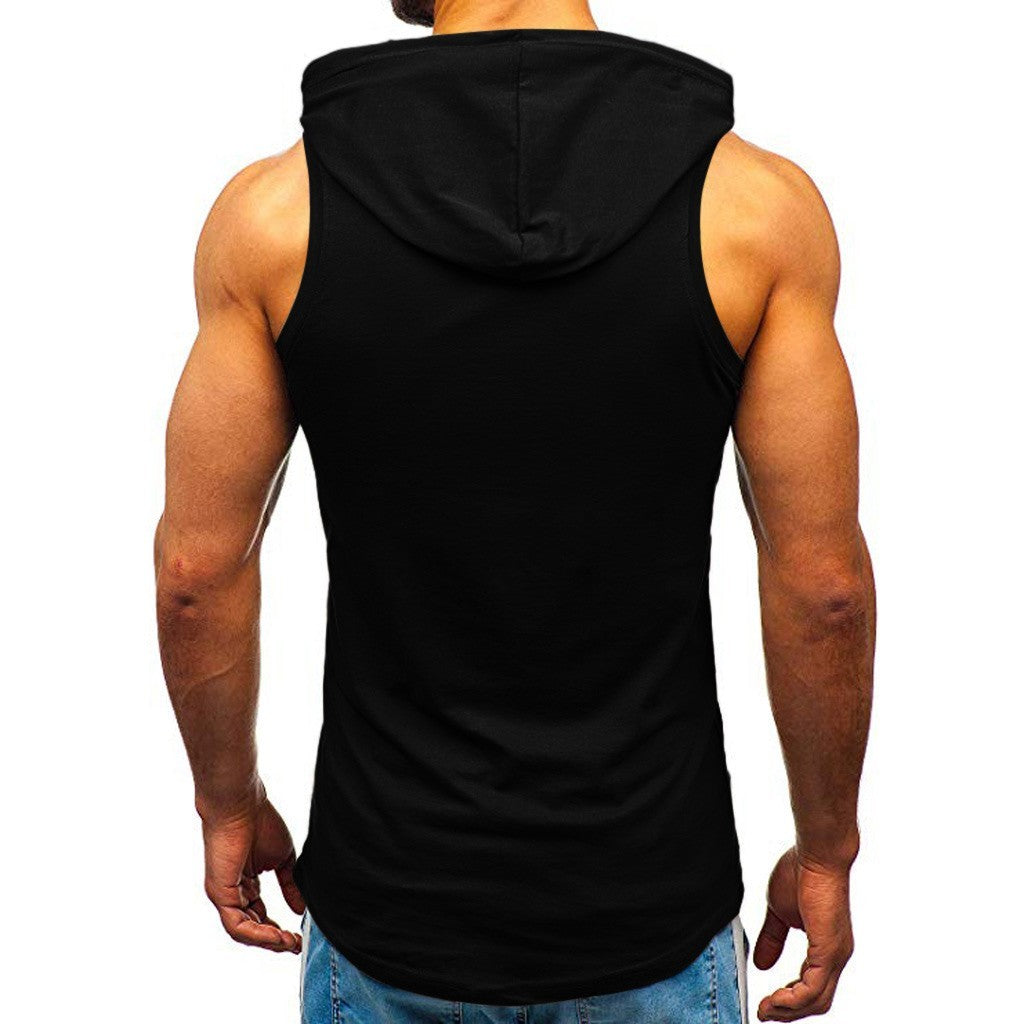 Men's Sleeveless Vest Letter Printed Hoodie Sports Tops - 𝓢𝓱𝓸𝓹𝓵𝓮𝓬𝔂