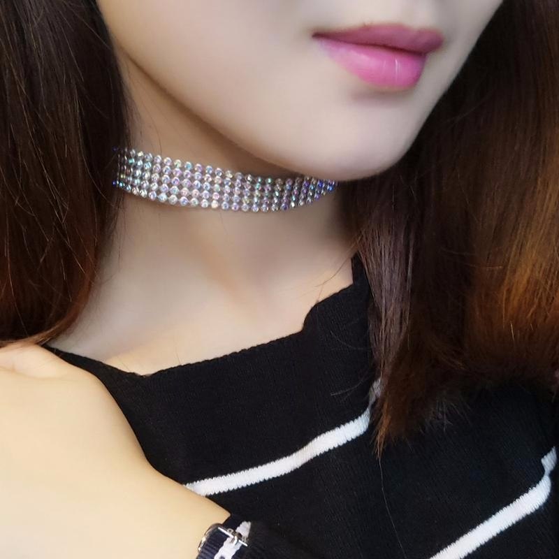 Fashion Women Full Crystal Rhinestone Choker Necklace Wedding Jewelry Chokers Necklaces For Women - 𝓢𝓱𝓸𝓹𝓵𝓮𝓬𝔂