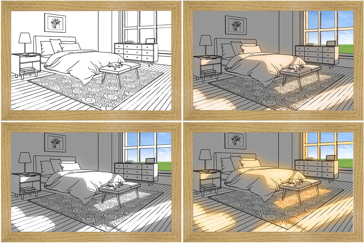 Illuminated Picture LED Decorative Light Painting Bedside Picture Style Creative Modern Simulate Sunshine Drawing Night Light Gift - 𝓢𝓱𝓸𝓹𝓵𝓮𝓬𝔂