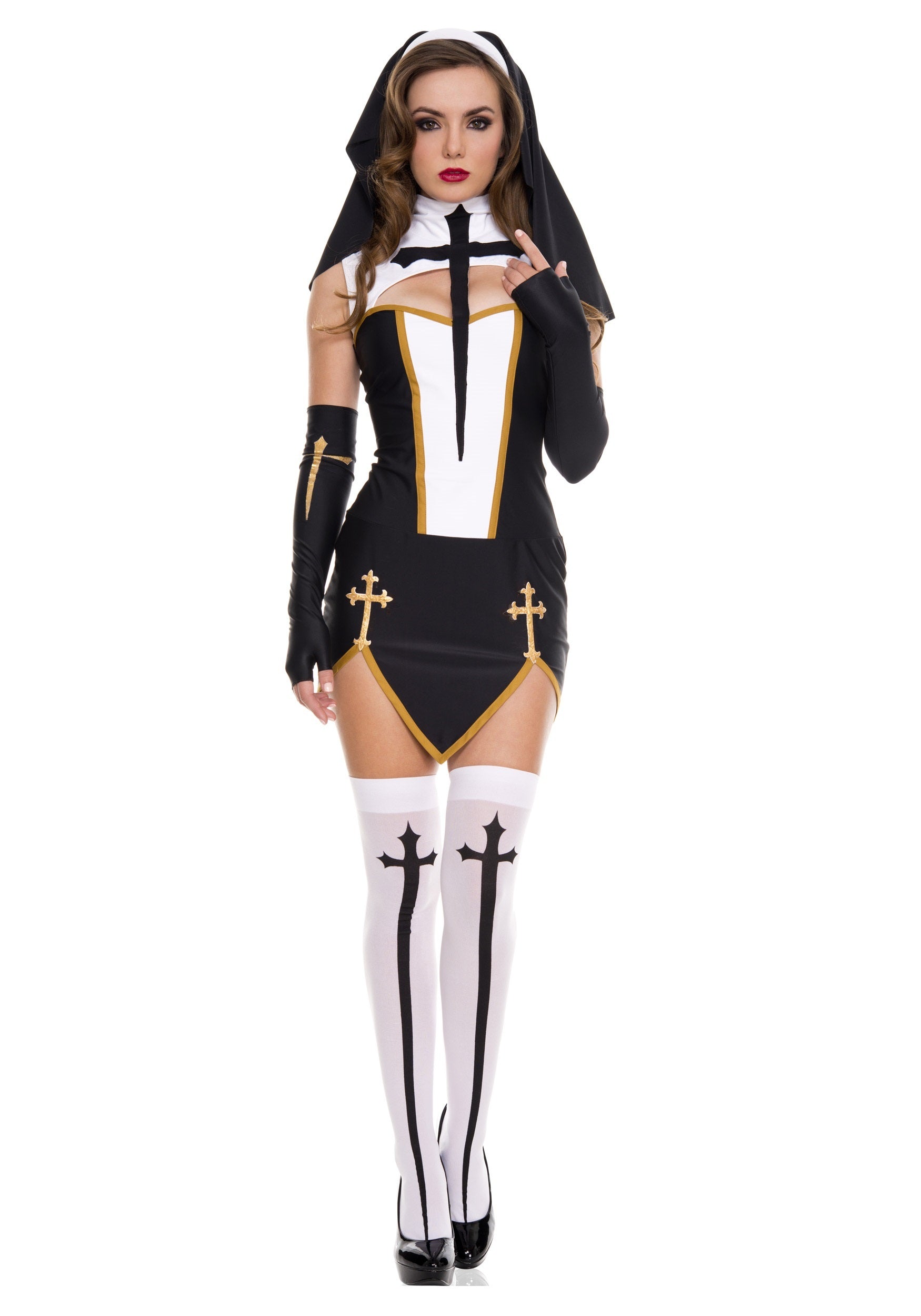 Sexy Bad Habit Nun Costume Religious Sister Fancy Dress - 𝓢𝓱𝓸𝓹𝓵𝓮𝓬𝔂