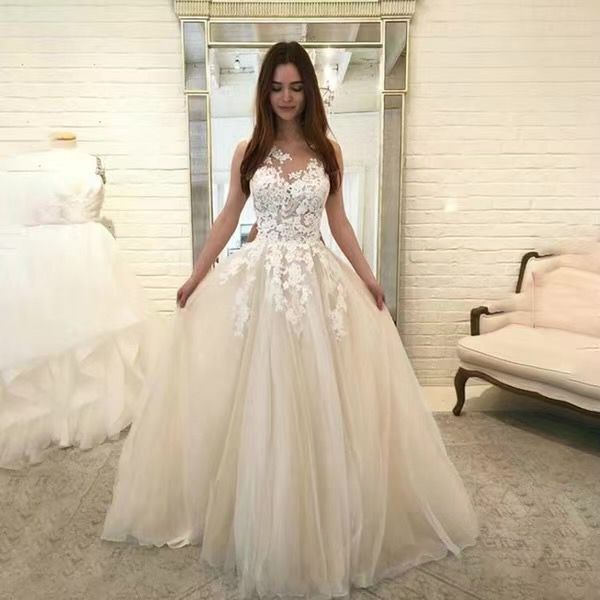 Women Wedding Dress Sleevless Flowers Lace Dress - 𝓢𝓱𝓸𝓹𝓵𝓮𝓬𝔂