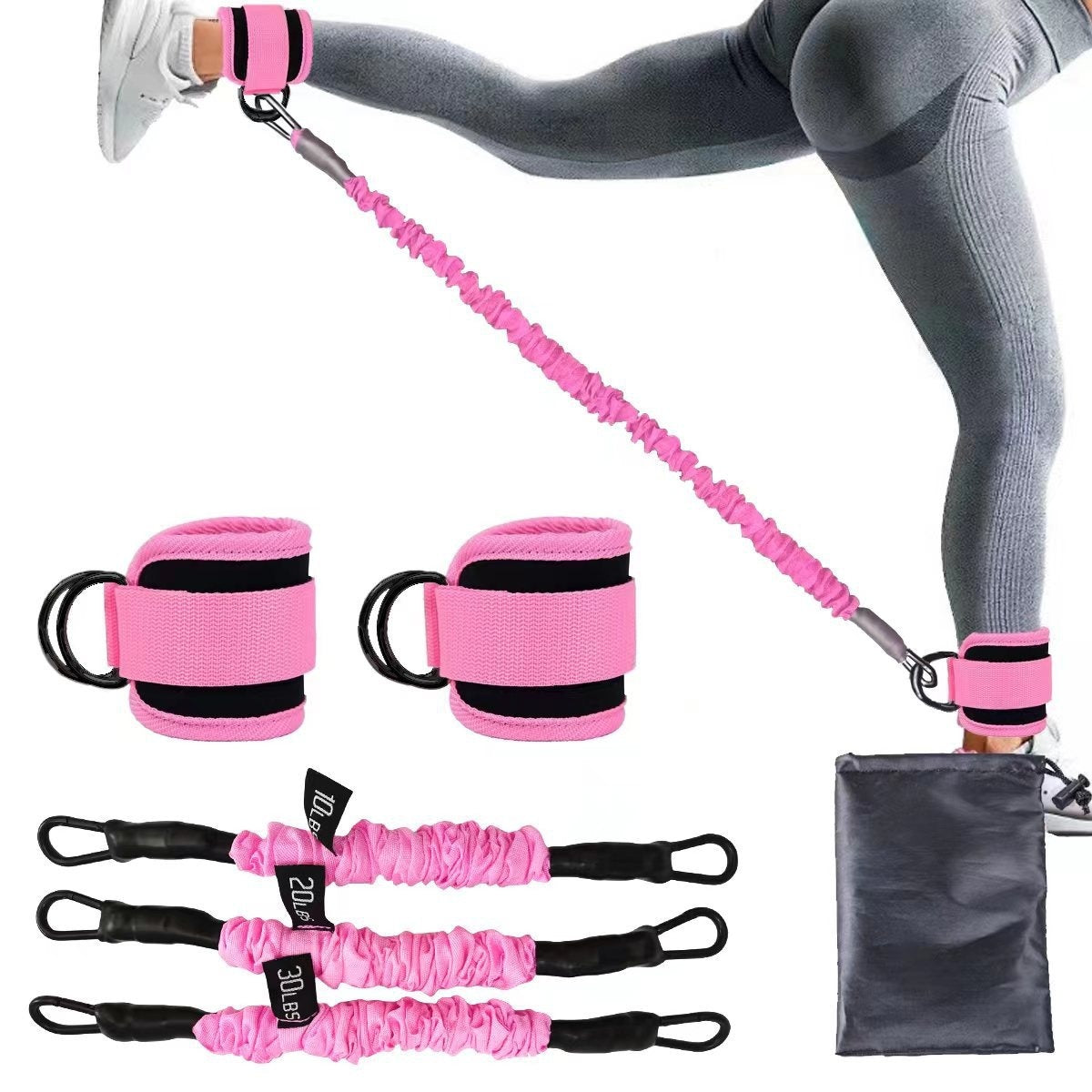 Ankle Strap Resistance Bands Hip Leg Strength Pull Rope Fitness Elastic Training Home Yoga Pilate Crossfit Workout Gym Equipment - 𝓢𝓱𝓸𝓹𝓵𝓮𝓬𝔂