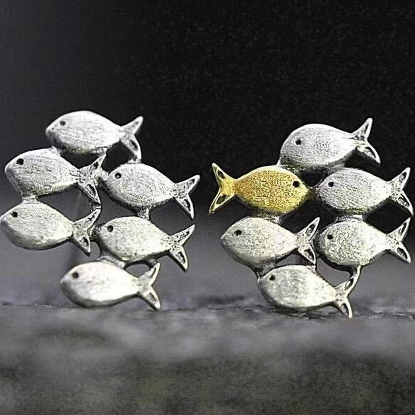 A Group Of Small Goldfish Countercurrent Ear Studs