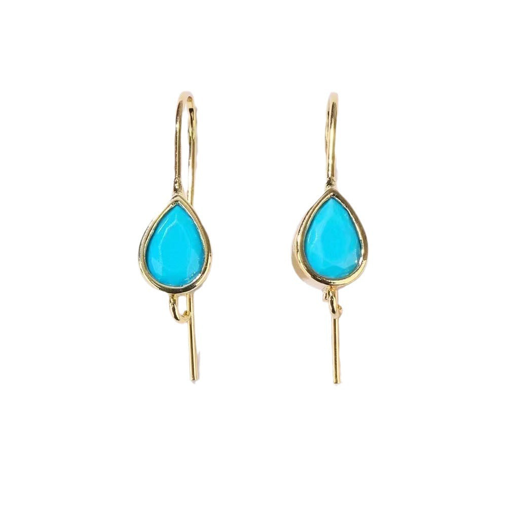 Minimalist Water Drop Zircon Ear Hook Accessories DIY Copper Plating - 𝓢𝓱𝓸𝓹𝓵𝓮𝓬𝔂