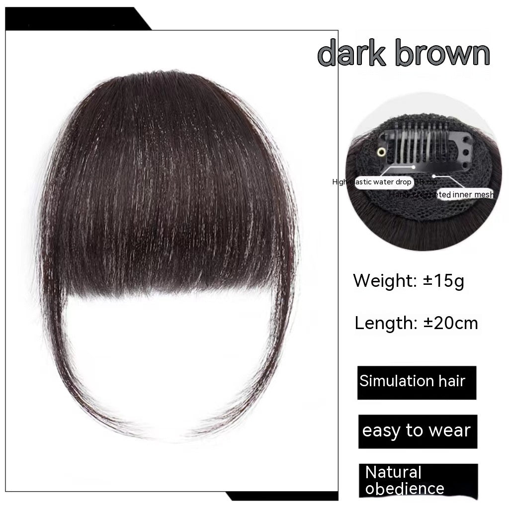 Natural Forehead Artificial Hair Straight Bangs Wig Set Seamless Invisible Wig Set - 𝓢𝓱𝓸𝓹𝓵𝓮𝓬𝔂
