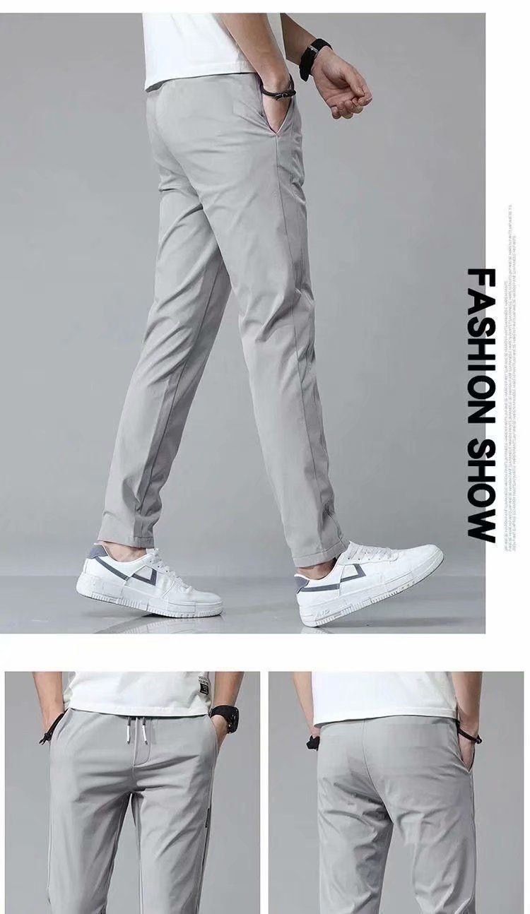 Drawstring Trousers Thin Casual Pants Korean Version Loose Straight Sweatpants Mens Clothing - 𝓢𝓱𝓸𝓹𝓵𝓮𝓬𝔂