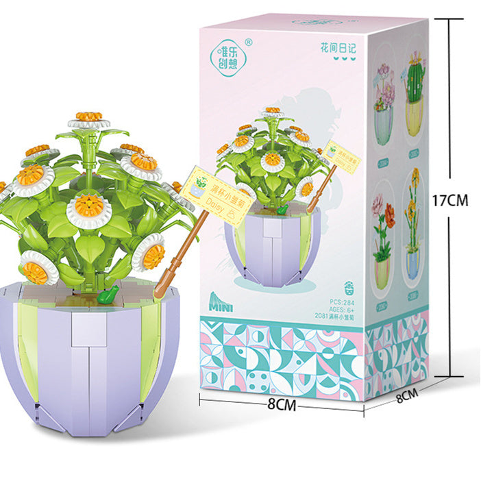 Building Block Puzzle Toy Eternal Flower Potted Mini Succulent Potted Plant - 𝓢𝓱𝓸𝓹𝓵𝓮𝓬𝔂