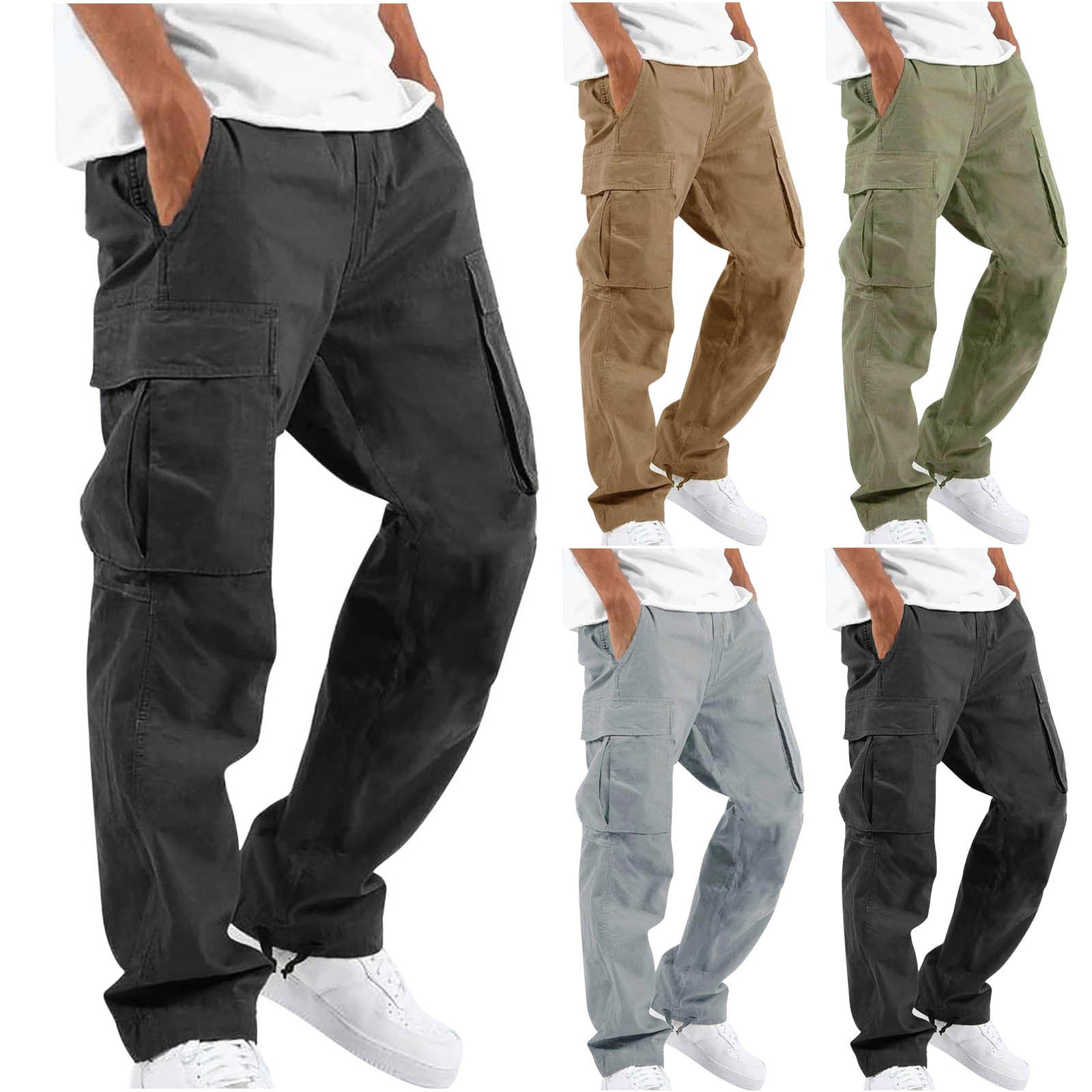 Men's Workwear Drawstring Multi-pocket Casual Pants - 𝓢𝓱𝓸𝓹𝓵𝓮𝓬𝔂