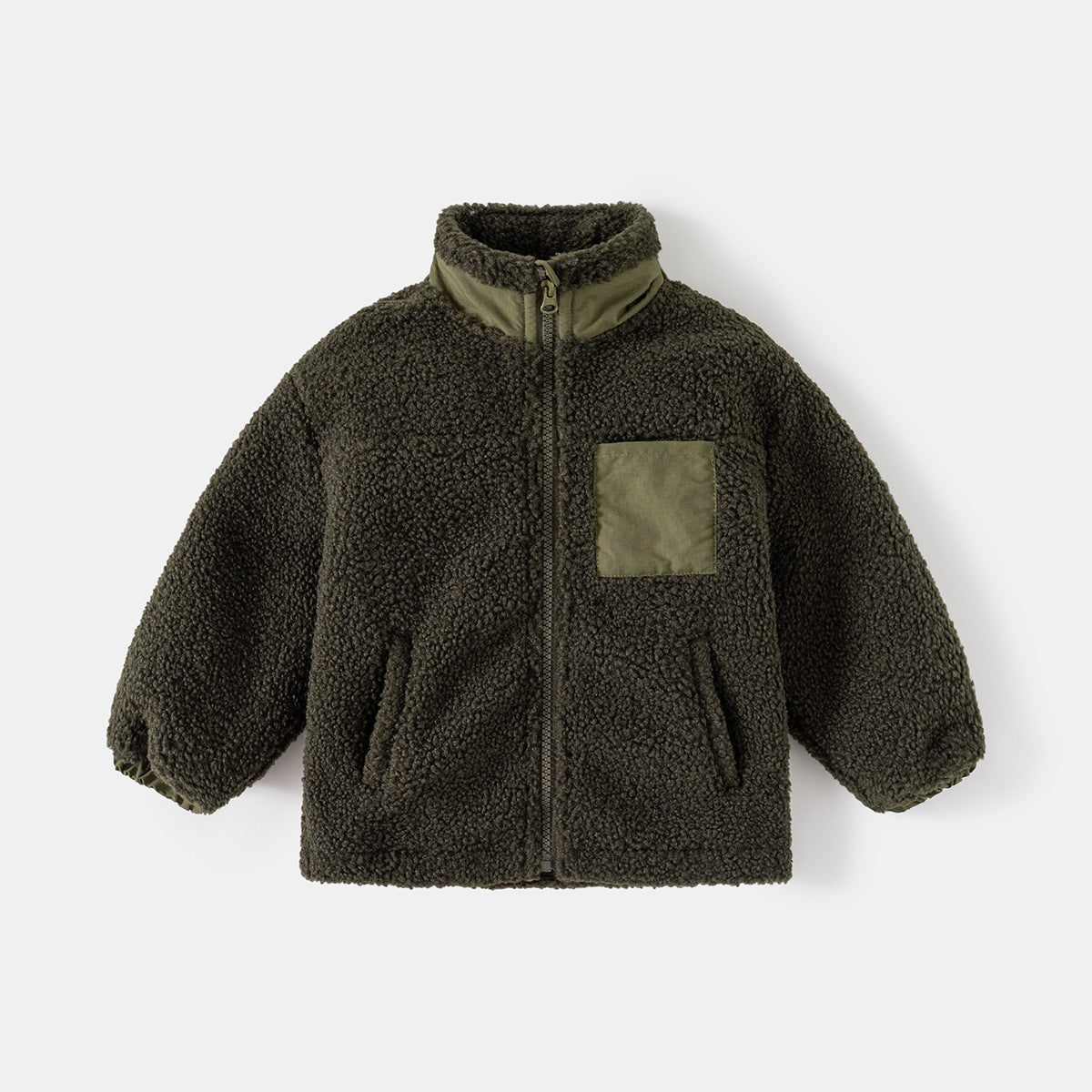 Boys' Thickening Coat Fleece Stand Collar Stitching - 𝓢𝓱𝓸𝓹𝓵𝓮𝓬𝔂