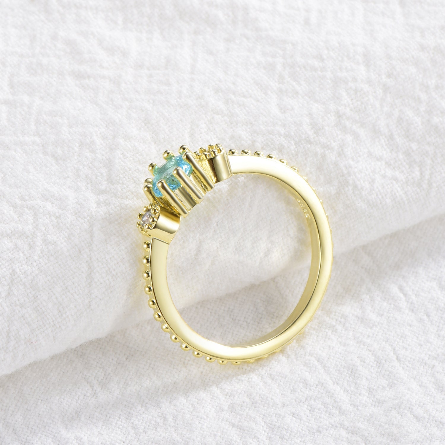 ROMAD Ocean Blue Rhinestone Rings Women Size 105 Gold Silver Finger Rings for Wedding Engagement Simple Bohemian Rings - 𝓢𝓱𝓸𝓹𝓵𝓮𝓬𝔂