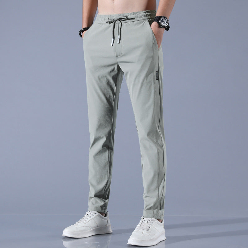 Summer Ice Silk Pants Men's Thin Business Casual Pants Stretch Breathable Straight-leg Tracksuit Pants - 𝓢𝓱𝓸𝓹𝓵𝓮𝓬𝔂