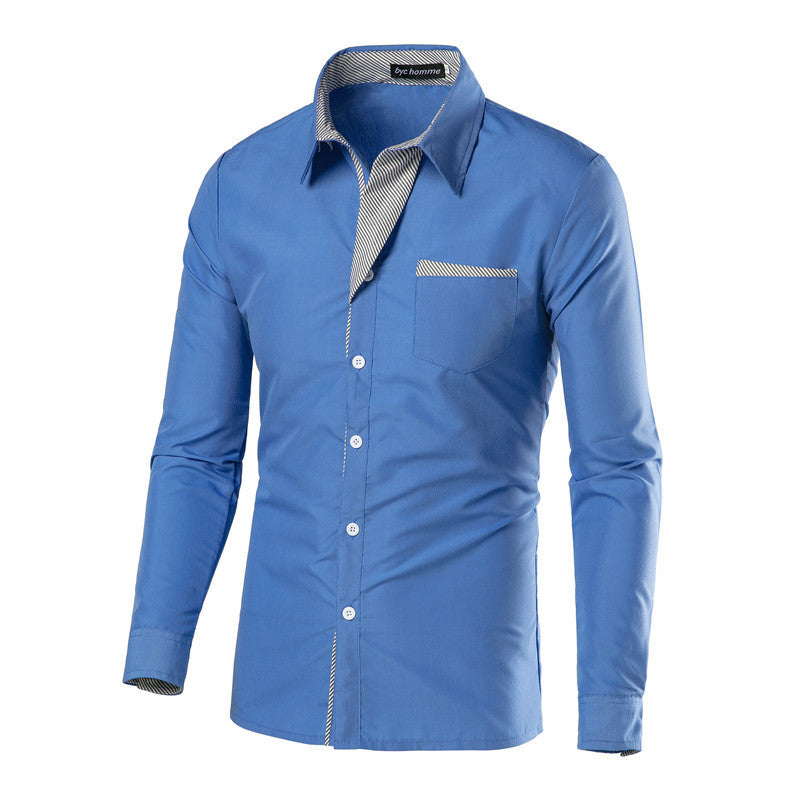 European And American Simple Men's Long Sleeve Shirt - 𝓢𝓱𝓸𝓹𝓵𝓮𝓬𝔂